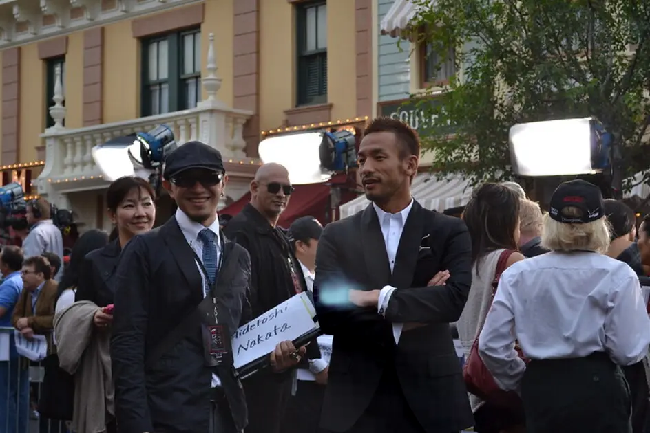 "Hidetoshi Nakata on the Pirates of the Caribbean: On Stranger Tides Black Carpet" by Castles, Capes & Clones is licensed under CC BY-ND 2.0.